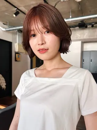 ショート カラー パーマ kazuki【顔周り ×レイヤーカット】のヘアスタイル