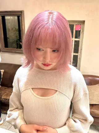 ミディアム カラー yuu 🪴 透明感 カラー/メンズパーマのヘアスタイル