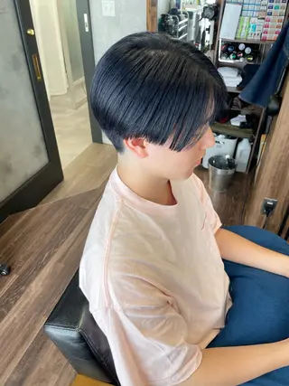 メンズ Lull1人美容室 バレイヤージュのヘアスタイル