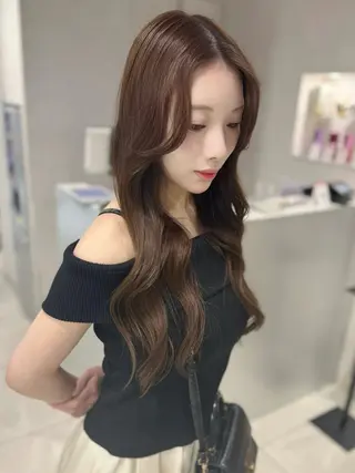 ロング カラー 韓国風ハッシュカット 似合わせレイヤー池袋のヘアスタイル