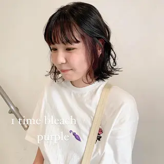 ミディアム カラー 似合わせカットカラー ♡佐藤捺美のヘアスタイル