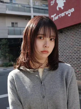 ミディアム 透明感ハイトーン特化 /ケアブリーチ/莉駒のヘアスタイル