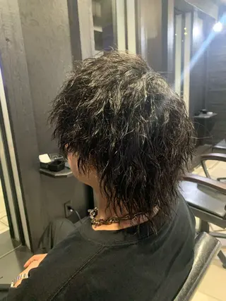ミディアム メンズ メンズパーマ/難波/ 心斎橋　室園亮佑のヘアスタイル