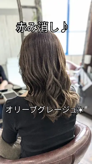 セミロング カラー メンズパーマ/顔周り レイヤーカット/えののヘアスタイル