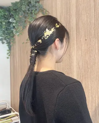 ヘアアレンジ 酸性ストレート/ブリ ーチなしWカラー河本のヘアスタイル