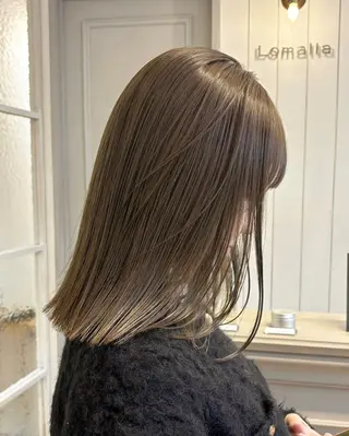 ミディアム カラー オリーブ/縮毛♡ Natsuno🩰のヘアスタイル