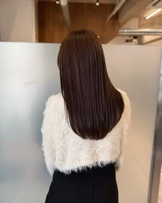 セミロング カラー 縮毛矯正+モテカラー 🎀✨MIHOのヘアスタイル