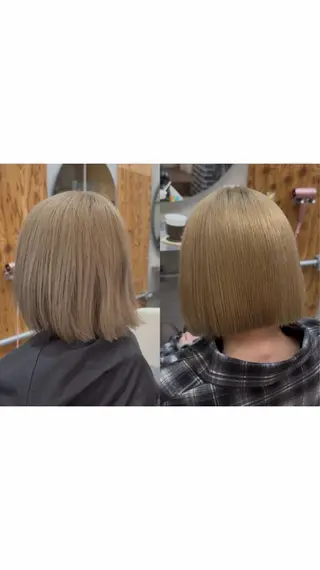 ショート レイヤーカット/ 酸性ストレート梅田のヘアスタイル