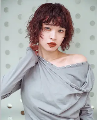 ミディアム カラー くびれヘア/髪質改善 はるのヘアスタイル