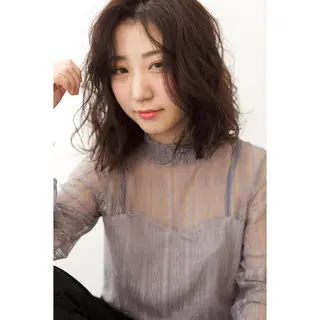 セミロング カラー fio マナミのヘアスタイル