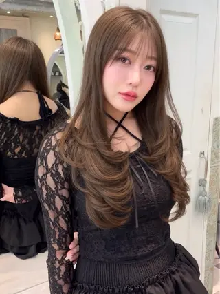 セミロング カラー 木屋元一/透明感 /前髪/ショートボブのヘアスタイル