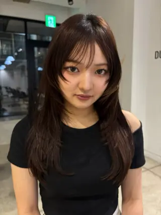 セミロング カラー 艶カラー🎀メンズ カットasunaのヘアスタイル