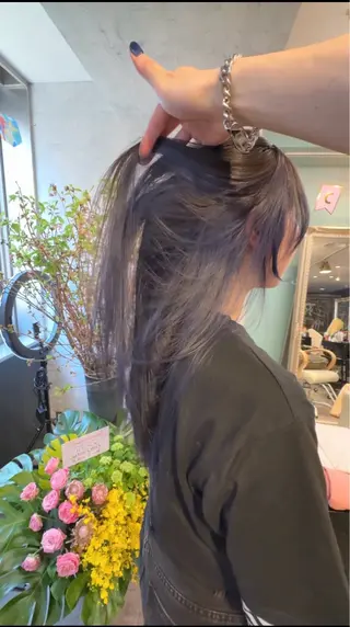 ロング カラー 店長 ハイトーン× 髪質改善/舘野 涼太のヘアスタイル