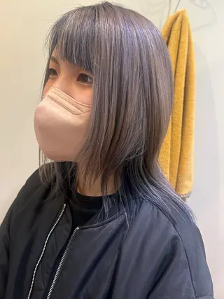 セミロング カラー 久木原 ゆりのヘアスタイル