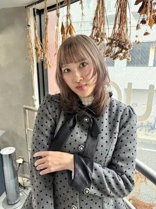 セミロング カラー ウルフ レイヤー パーマ🪐MANAのヘアスタイル