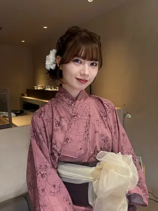 ヘアアレンジ ボブ/ヘアセット 結婚式卒業式アレンジのヘアスタイル