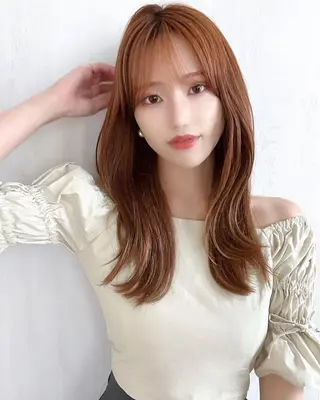 セミロング カラー 顔周り/くびれヘア 韓国ヘア💕風間るなのヘアスタイル