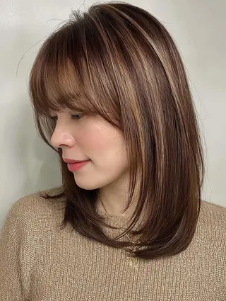 ミディアム 特化✨透明感カラー 白髪染め✨住田緋菜のヘアスタイル