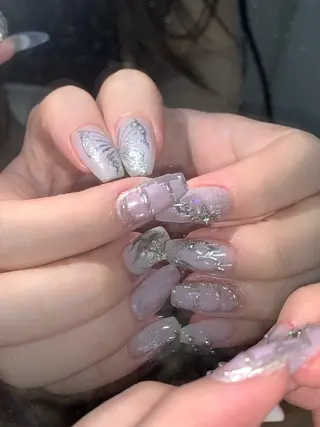 ネイル さゆり￤推しキャラ ￤ロングネイル🩷のネイルデザイン