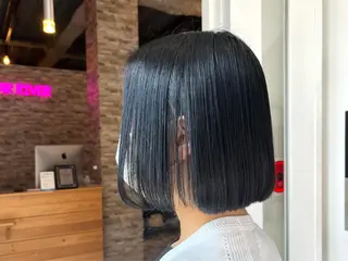 ミディアム カラー ヘアカラー&縮毛矯正 STAR☆RIVERのヘアスタイル