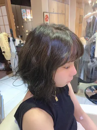 ショート カラー 韓国風🇰🇷うる艶 レイヤー/海青🫧のヘアスタイル