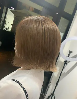 ミディアム カラー ヘアアレンジ kei🫟ベージュ /透明感カラー/博多のヘアスタイル