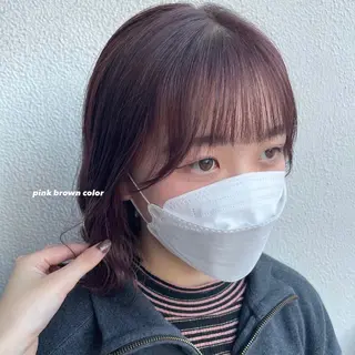 ミディアム カラー パーマ ヘアアレンジ メンズ キッズ ネイル マツエク・マツパ 透明感カラー・レイヤ ー🎀amika🎀のヘアスタイル