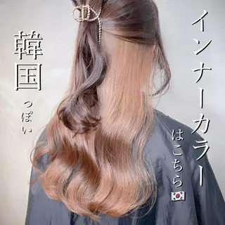 ロング カラー ヘアアレンジ 透明感カラー×小 顔レイヤー♡ヒデさんのヘアスタイル