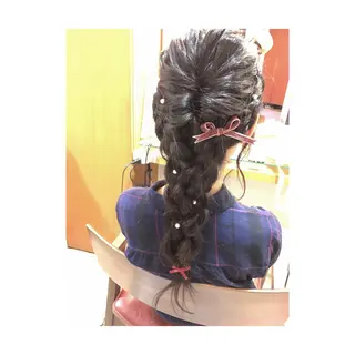 ミディアム セミロング ロング ヘアアレンジ 🪐脱白髪染め 🪐松尾菜々美のヘアスタイル