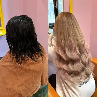 ロング シール＋ちび編み込み エクステ梅田🐨のヘアスタイル