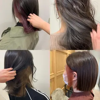 ミディアム カラー 🫧透明感カラー🫧 美髪矯正🫧チサトのヘアスタイル