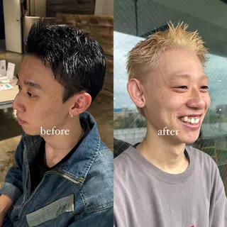 ショート カラー メンズ 💫miyu💫デザ インカラー/アレンジのヘアスタイル