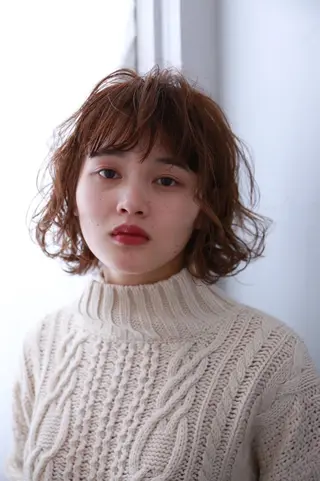 ミディアム カラー パーマ レイヤーカット✂️ 横浜No1♡下鳥翔子のヘアスタイル