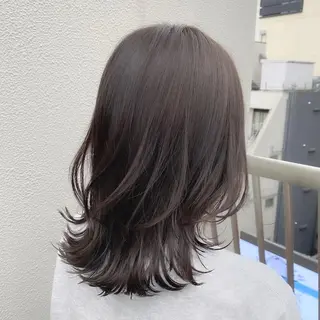 ミディアム カラー 顔まわりカット🌟 くびれヘア/寺門遥輝のヘアスタイル