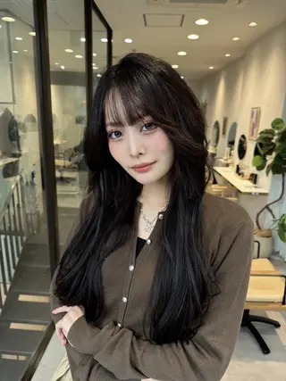 ロング 韓国レイヤー/透明感 /髪質改善/アジキのヘアスタイル