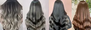 ロング カラー 大阪レミーエクステ チビ編み込みのヘアスタイル