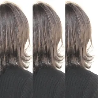 ミディアム カラー 韓国レイヤーカット/ ダブルカラーのヘアスタイル