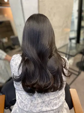 セミロング カラー 髪質改善/堀江 ケアカラーtoshiのヘアスタイル