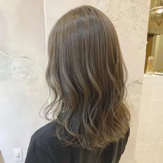 カラー ブリーチなし 透明感カラー/艶髪のヘアスタイル