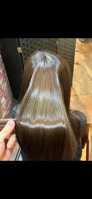 セミロング パーマ 縮毛矯正 特化生田のヘアスタイル
