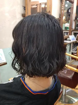 ミディアム パーマ ボブパーマ/メンズ カワカミサトミ🐨のヘアスタイル