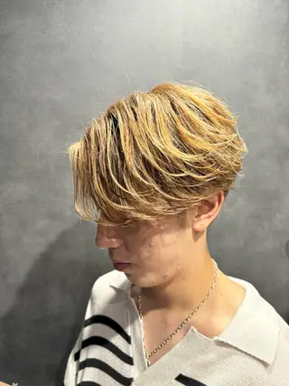 ショート カラー パーマ ヘアアレンジ メンズ 仕上がり満足度No. 1🔥BLUCK🔥のヘアスタイル