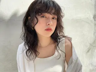 ミディアム パーマ うえの ももねのヘアスタイル