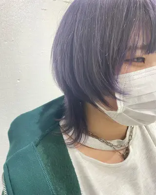ミディアム カラー ヘアアレンジ ササキカズマ〻透明感 〻色落ち〻赤み消しのヘアスタイル