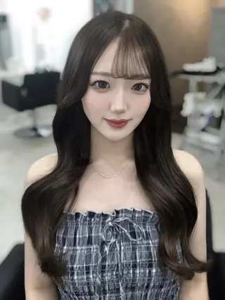 セミロング カラー 髪質改善 カラー専門店のヘアスタイル