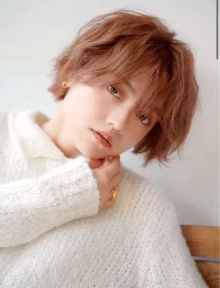 ショート 銀座／柔らかベージュ ／骨格診断／三井遥叶のヘアスタイル