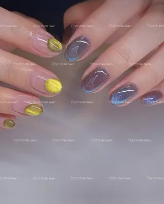 ネイル Shis_🦄shi 韓国風キラキラネイルのネイルデザイン