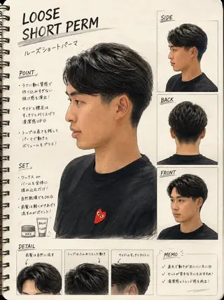 メンズ 🎸朝ラク！メンズ パーマ特化ren🎸のヘアスタイル