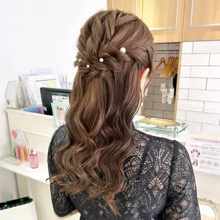 ロング カラー ヘアアレンジ 吉水 彩乃 /ボブ/艶感カラーのヘアスタイル