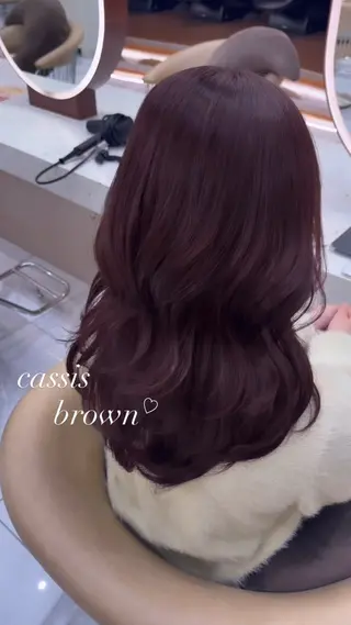 ロング カラー 艶カラー/ ブリーチ/縮毛/愛理のヘアスタイル